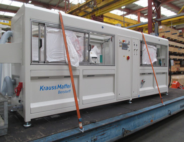 KRAUSS MAFFEI 2-Caterpillar Haul-Off with integrated saw KM-AS 25/1200XS